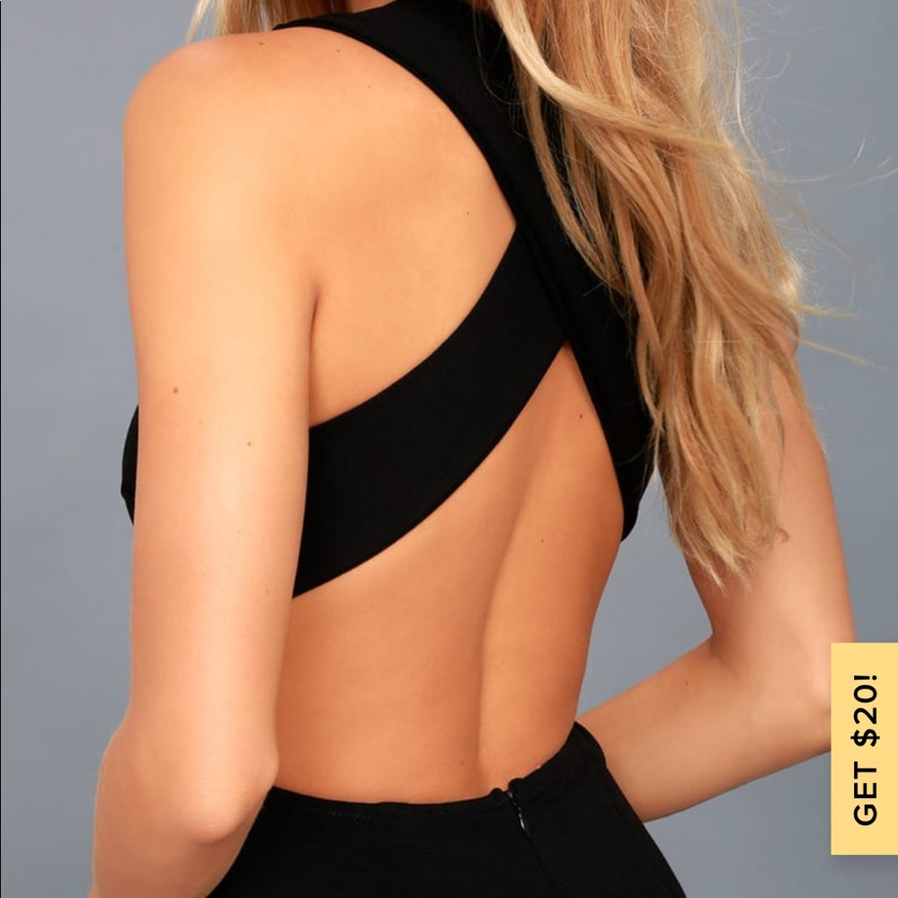 Darling Dance Backless Black Bodycon Midi Dress